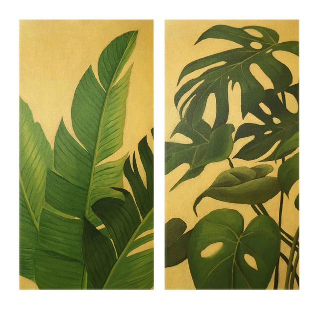 Wandbilder Tropisches Blattwerk Duo
