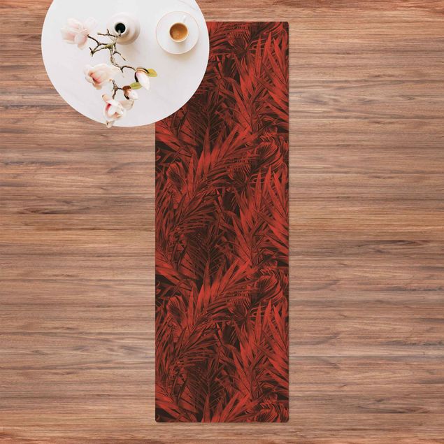 Teppiche Tropisches dunkles Unterholz Rot