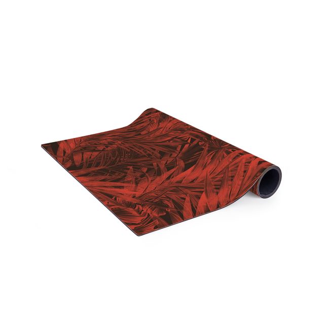 Rot Teppich Tropisches dunkles Unterholz Rot