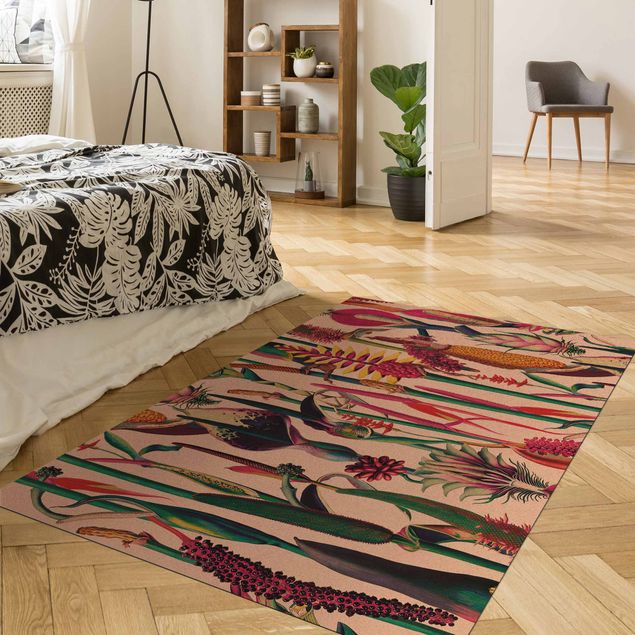 Teppich Blumen Tropisches Luxus Muster XXL