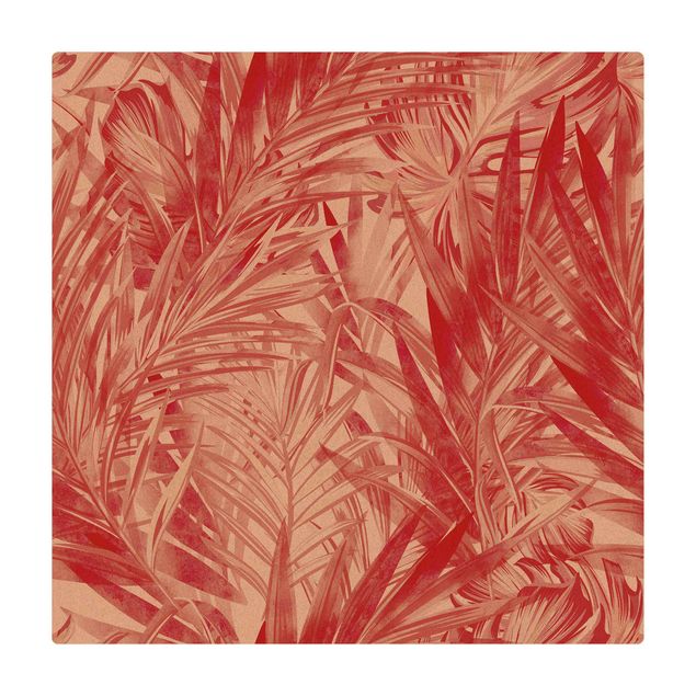 Teppich Esszimmer Tropisches Unterholz Rot