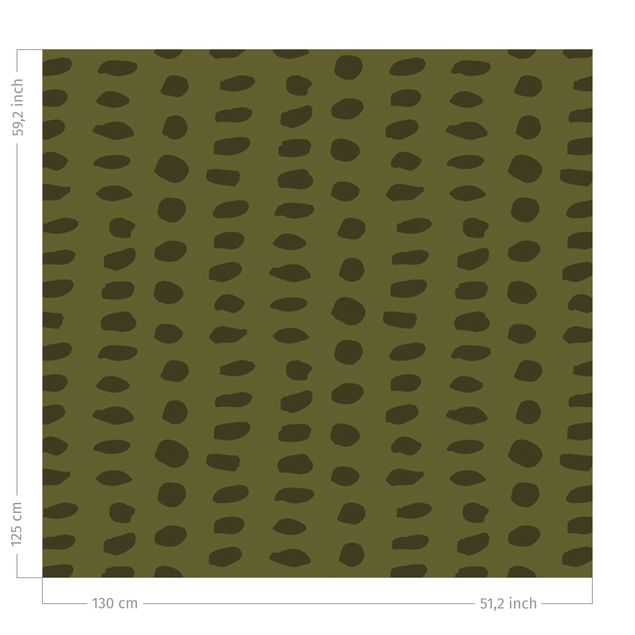 Vorhang Muster Ungleiche Punkte Muster - Olive Grün