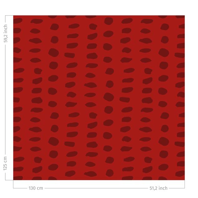 Vorhänge mit Muster Ungleiche Punkte Muster - Rot