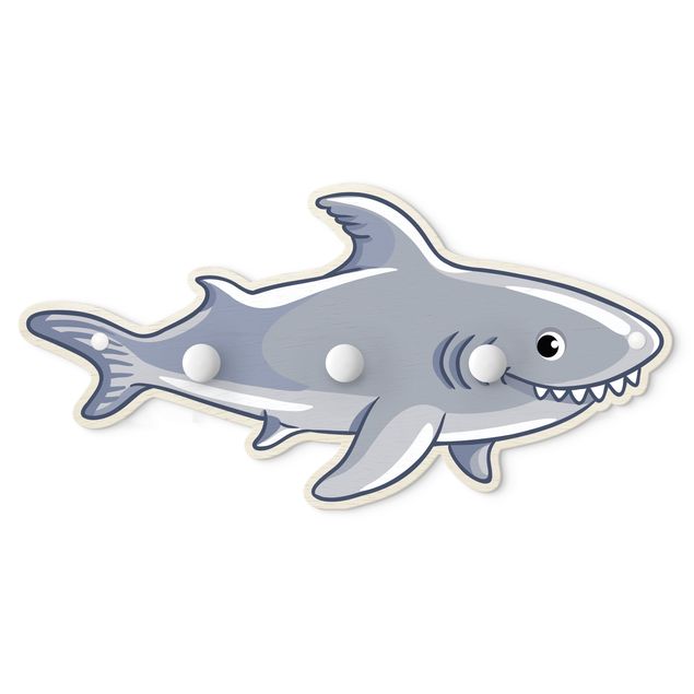 Kindergarderobe Holz - Unterwasserwelt - Hai