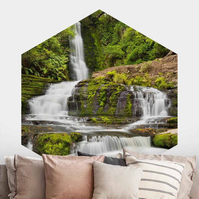 Fototapete Wasserfall Upper McLean Falls in Neuseeland