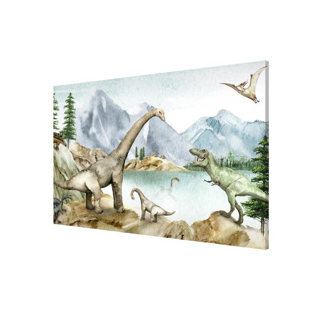 Magnettafel - Urzeitliche Oase der Dinosaurier - Memoboard Querformat