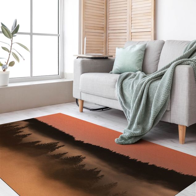 Moderne Teppiche Verträumter Waldnebel