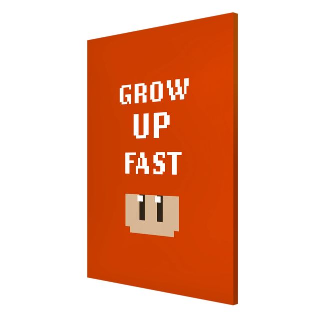 Magnettafel mit Motiv Video Game Grow Up Fast In Red