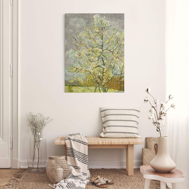 Pointillismus Bilder Vincent van Gogh - Blühende Pfirsichbäume im Garten