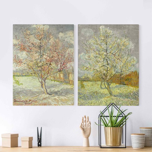 Wandbilder XXL Vincent van Gogh - Blühende Pfirsichbäume im Garten
