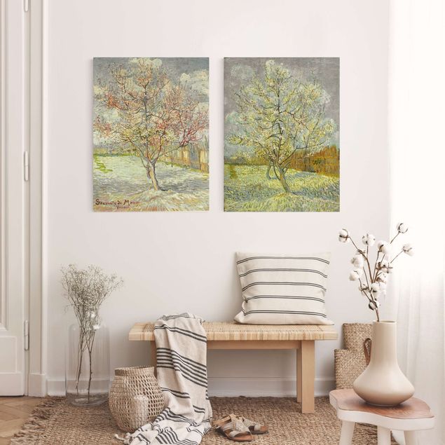 Impressionismus Bilder Vincent van Gogh - Blühende Pfirsichbäume im Garten
