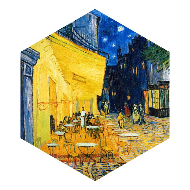 Hexagon Tapete Vincent van Gogh - Café-Terrasse in Arles