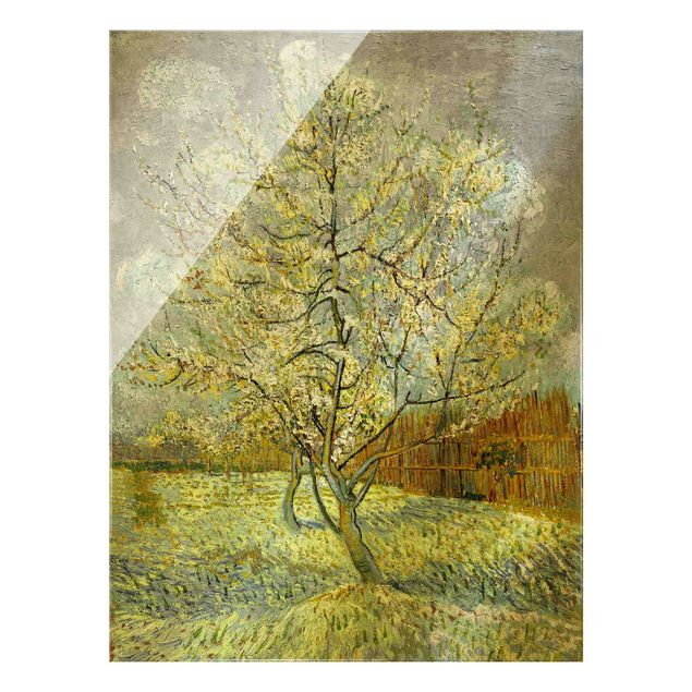 Natur Glasbilder Vincent van Gogh - Pfirsichbaum rosa