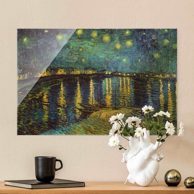 Kunstdruck Pointillismus Vincent van Gogh - Sternennacht über der Rhône