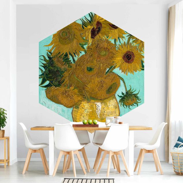 Blumentapete Vincent van Gogh - Vase mit Sonnenblumen
