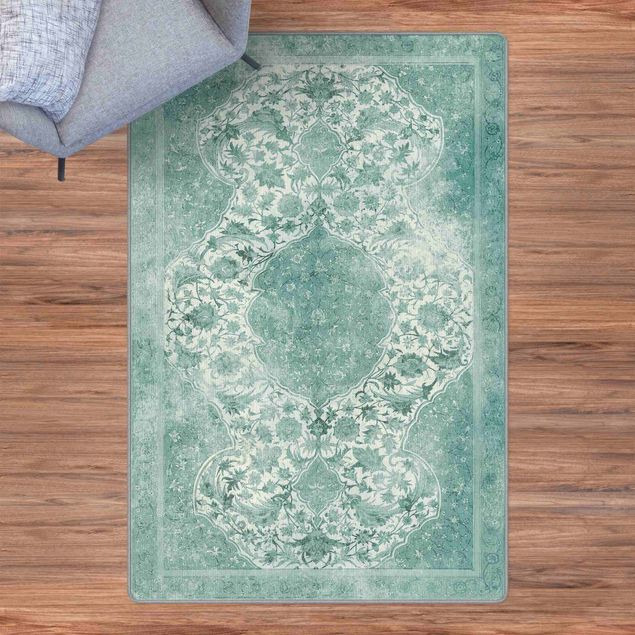 Teppich Orientalisch Vintage Blüten Teppich Mint