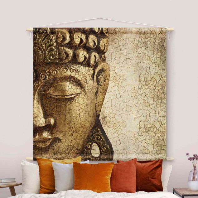 Mandala Wandteppich Vintage Buddha