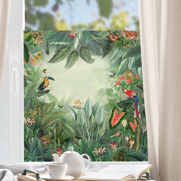 Fensterbilder Natur Vintage Bunter Dschungel