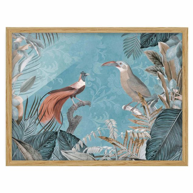 Wandbilder Vintage Collage - Paradiesvögel