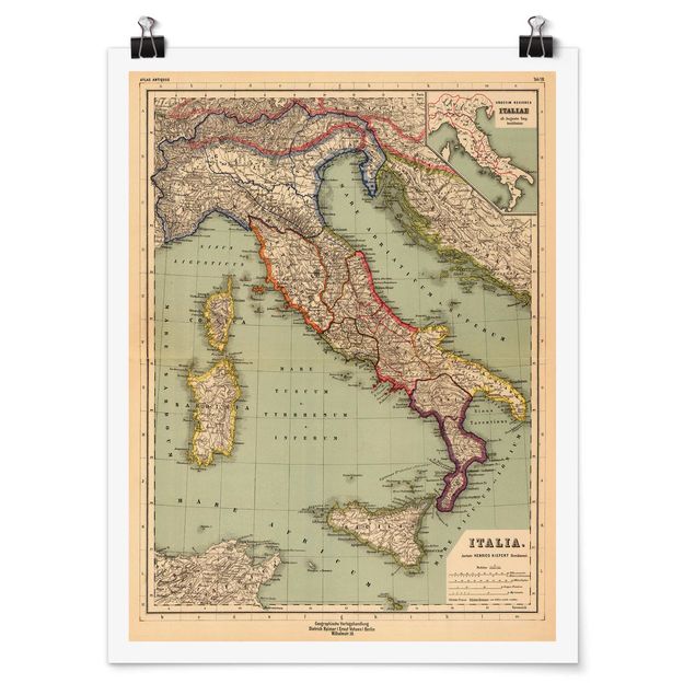 Poster kaufen Vintage Landkarte Italien