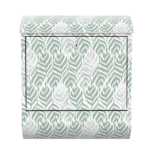 Briefkasten Design Vintage Muster Zweig mit Blättern