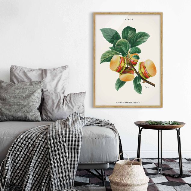 Kunstdruck Bilder mit Rahmen Vintage Pflanze - Burger