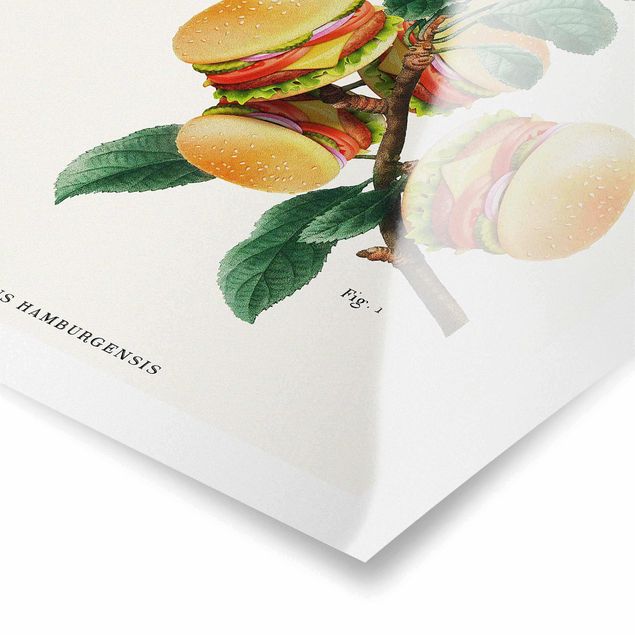 Poster - Vintage Pflanze - Burger - Quadrat 1:1