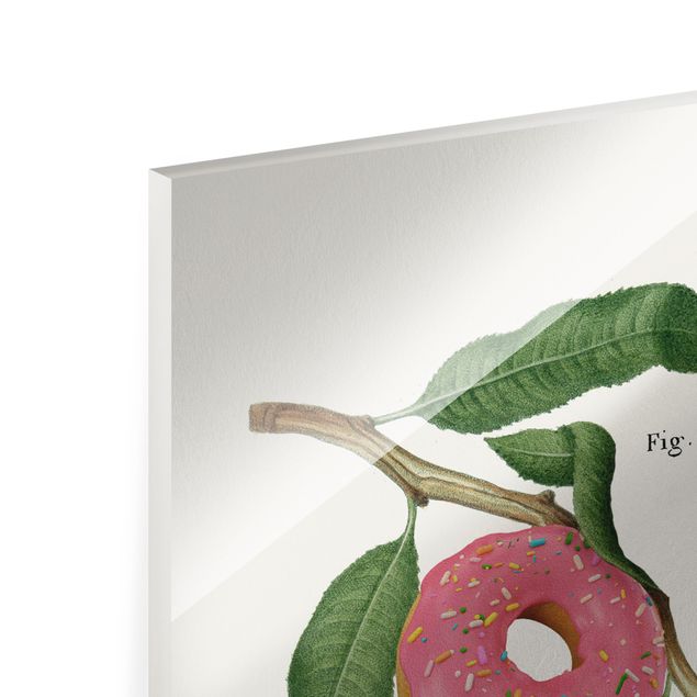 Glasbild - Vintage Pflanze - Donut - Hochformat 2:3