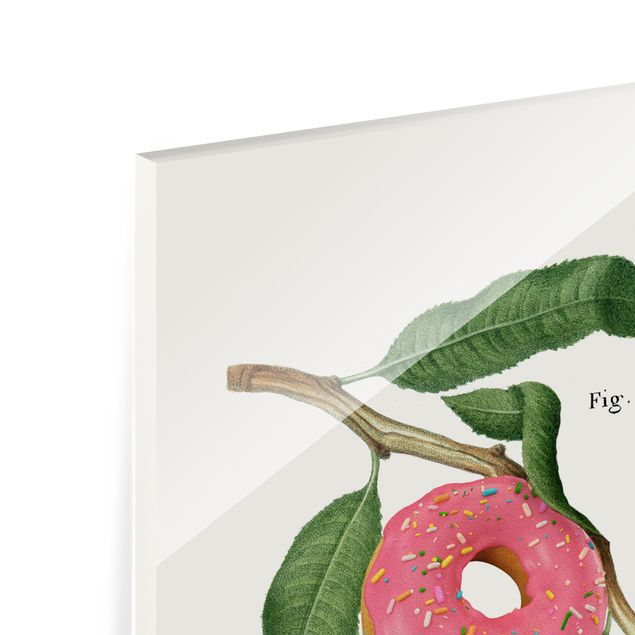 Glasbild - Vintage Pflanze - Donut - Hochformat 2:3