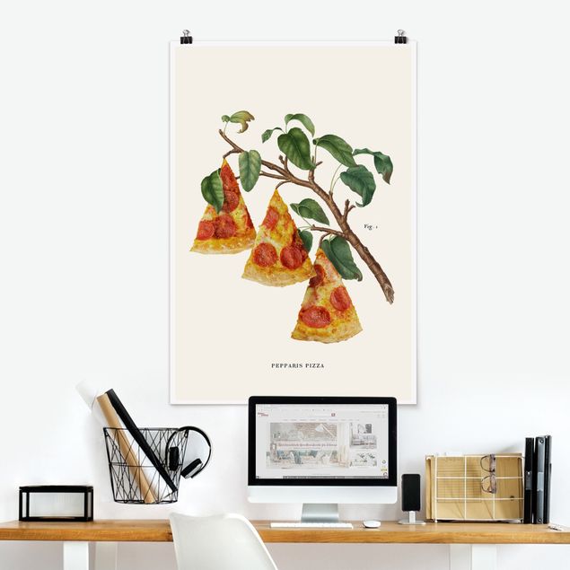 Kunstkopie Poster Vintage Pflanze - Pizza