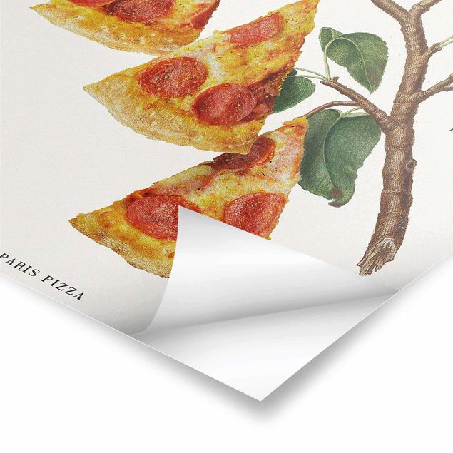 Poster - Vintage Pflanze - Pizza - Quadrat 1:1