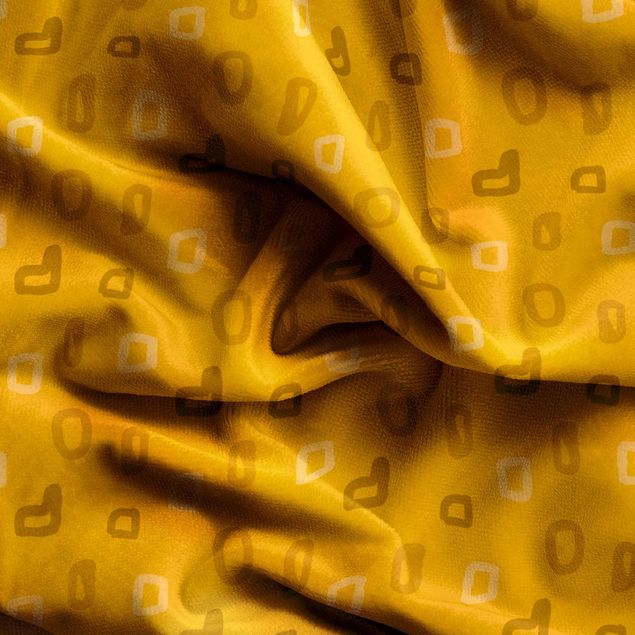 Vorhänge Muster Vintage Punkte - Warmes Gelb
