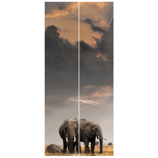 Moderne Tapeten Elefanten der Savanne