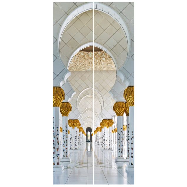 Weiße Tapeten Moschee in Abu Dhabi