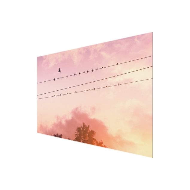 Bilder für die Wand Vögel auf der Stromleitung