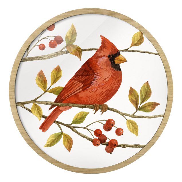 Bilder für die Wand Vögel und Beeren - Rotkardinal