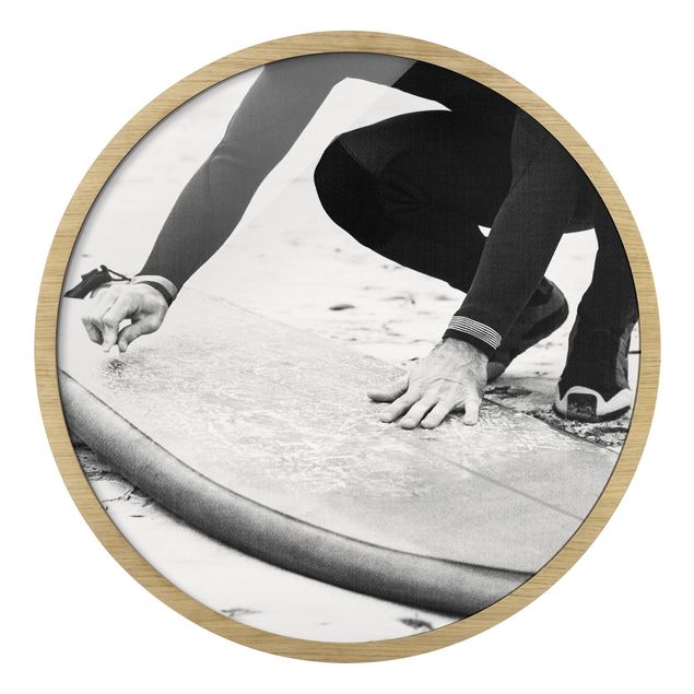 Bilder mit Rahmen Wachsen des Surfboards