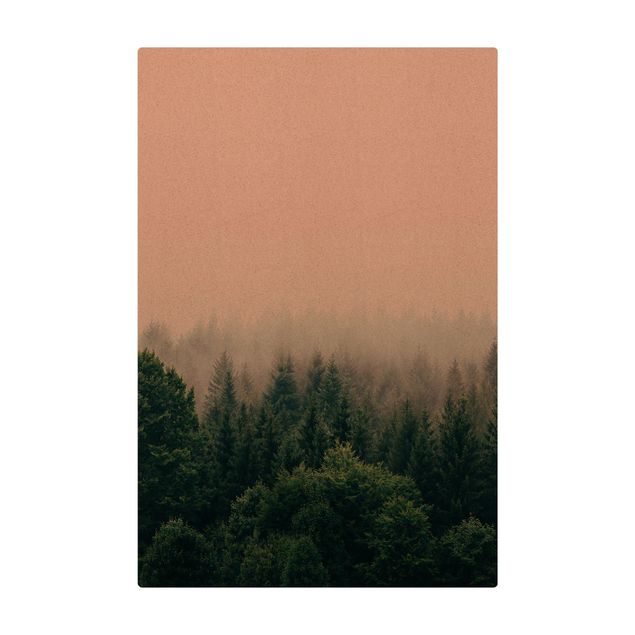 Teppich Esszimmer Wald im Nebel Dämmerung