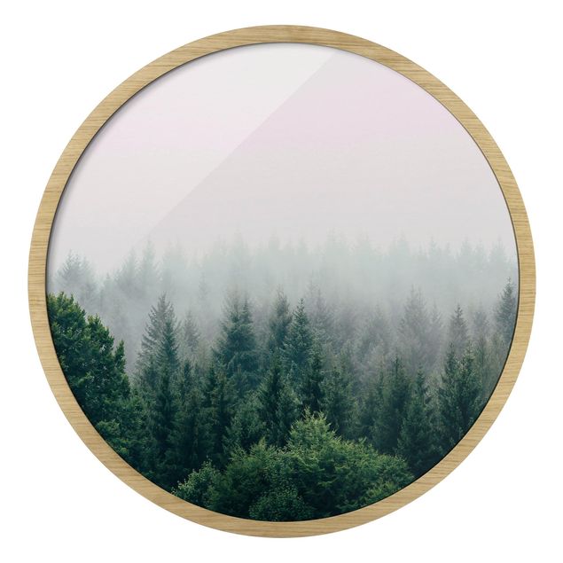 Wandbilder mit Rahmen Wald im Nebel Dämmerung