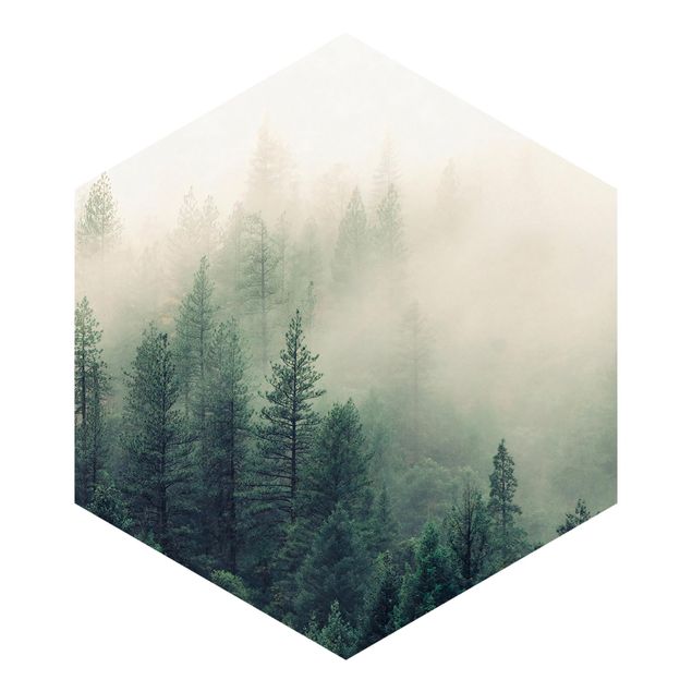 Wandtapete Design Wald im Nebel Erwachen