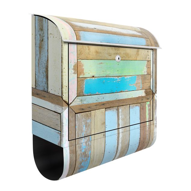 Wandbriefkasten - Rustic Timber - Briefkasten Blau
