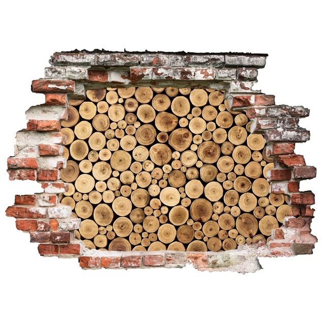 Wandtattoo 3D Homey Firewood