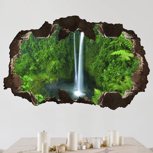 3D Wandtattoo Paradiesischer Wasserfall