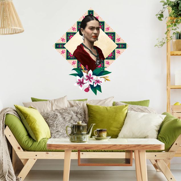 Wandtattoo Pflanze Frida Kahlo - Blumen und Geometrie