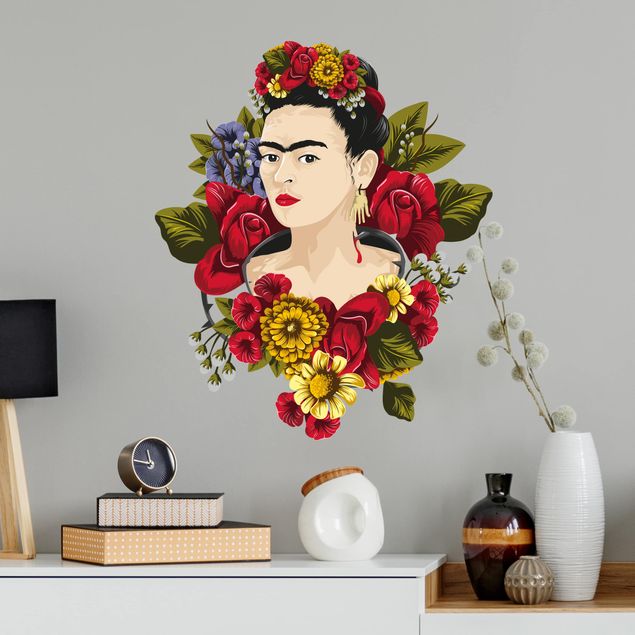 Wandtattoo Floral Frida kahlo - Rosen