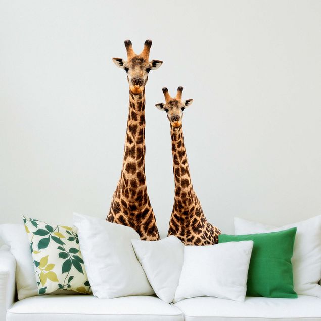 Affen Wandtattoo Portrait zweier Giraffen