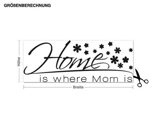 Wandtattoo Home is where Mom is