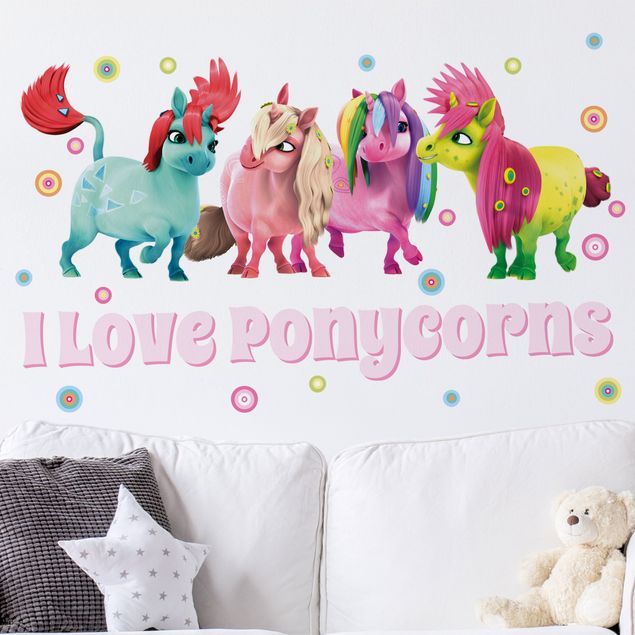 Wandsticker Tiere Mia and me - I Love Ponycorns
