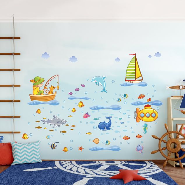 Wandtattoo Kinderzimmer Unterwasserwelt - U-Boot Set