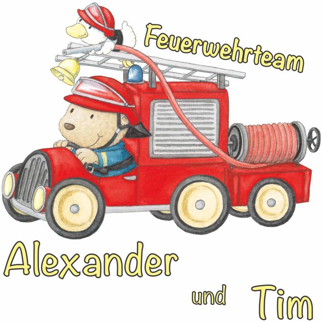 Wandaufkleber Wunschtext Steinbeck - Feuerwehrteam